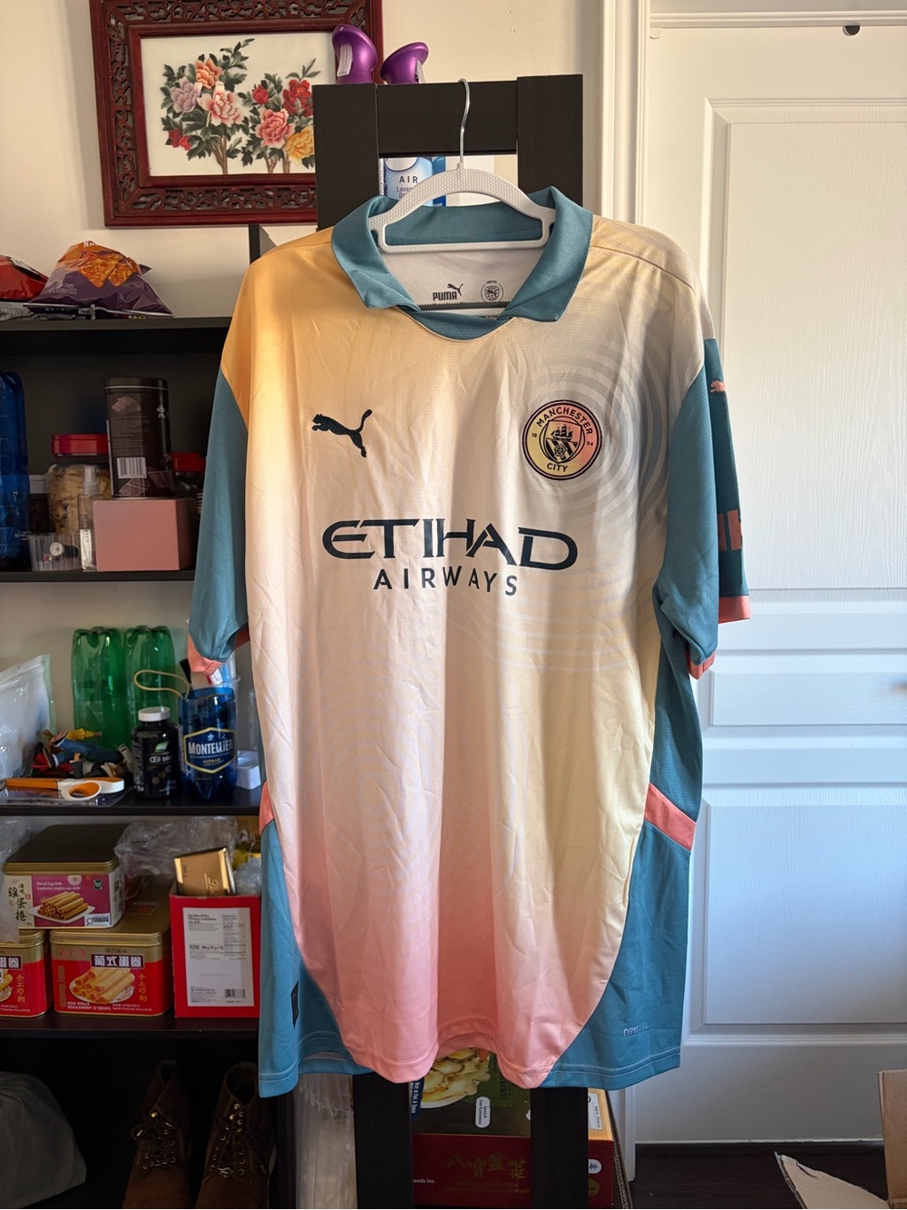 Puma Manchester City Gradient Jersey - Teal, Peach, White